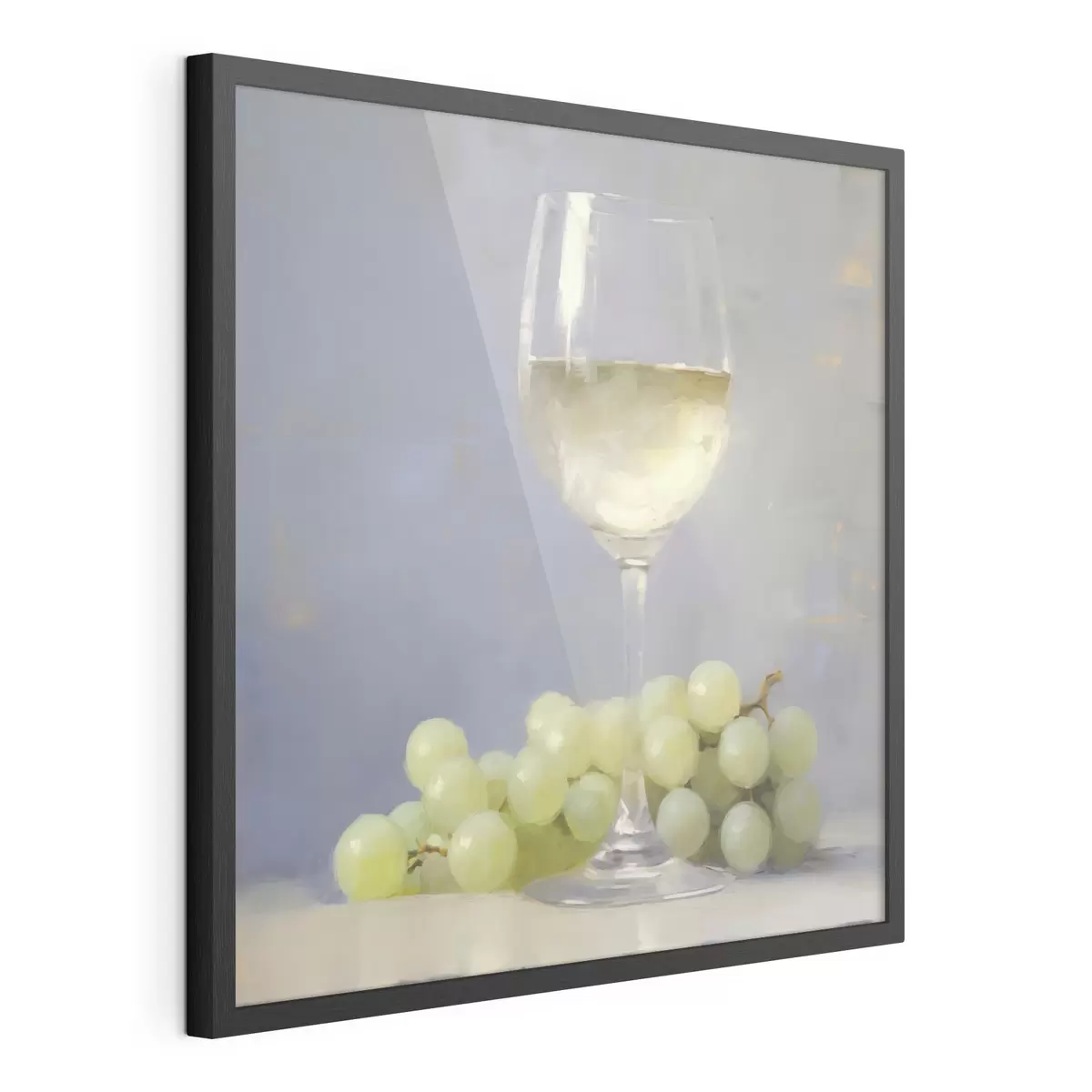 Poster Una copa de vino y unas uvas, una imitación de un cuadro f51136