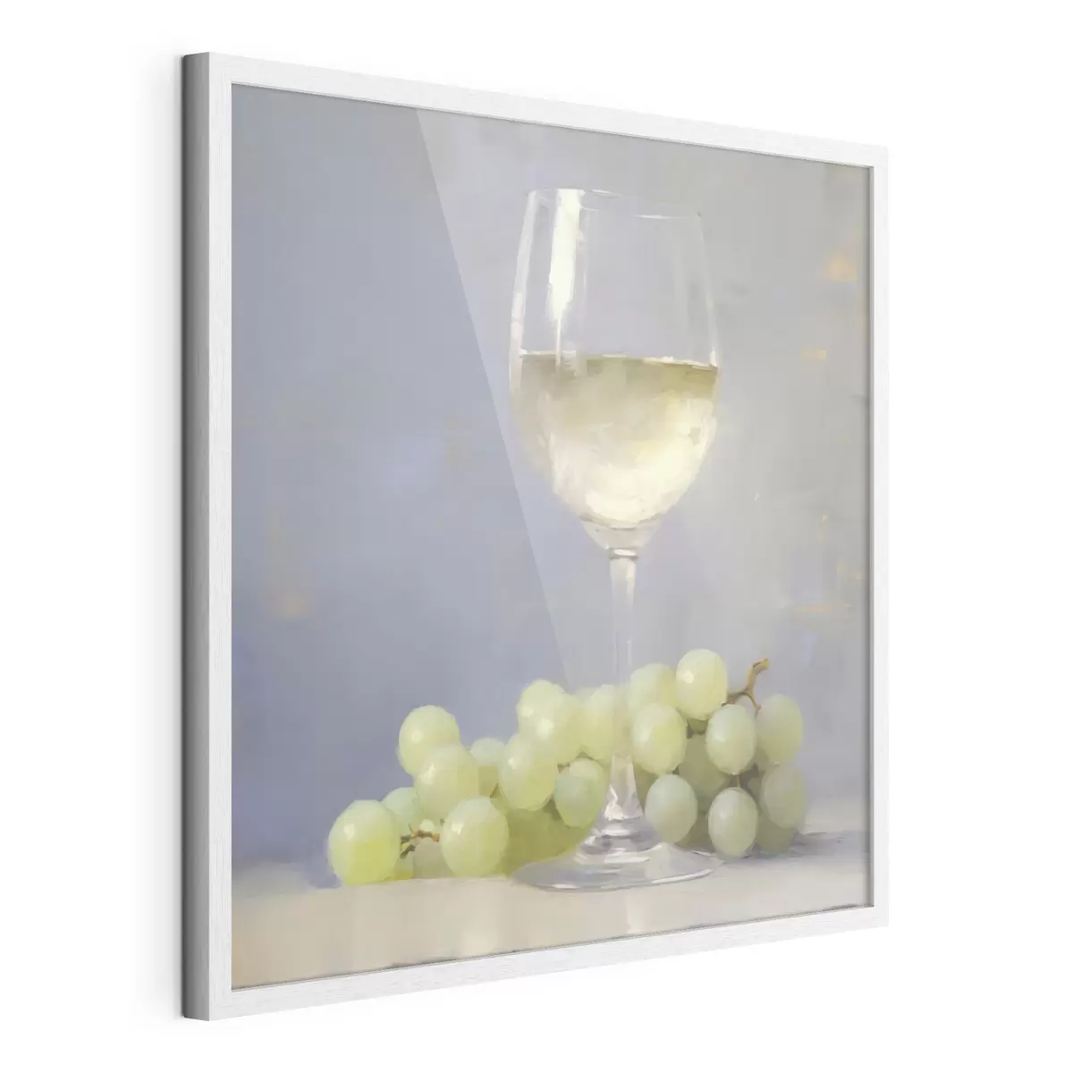 Poster Una copa de vino y unas uvas, una imitación de un cuadro f51136