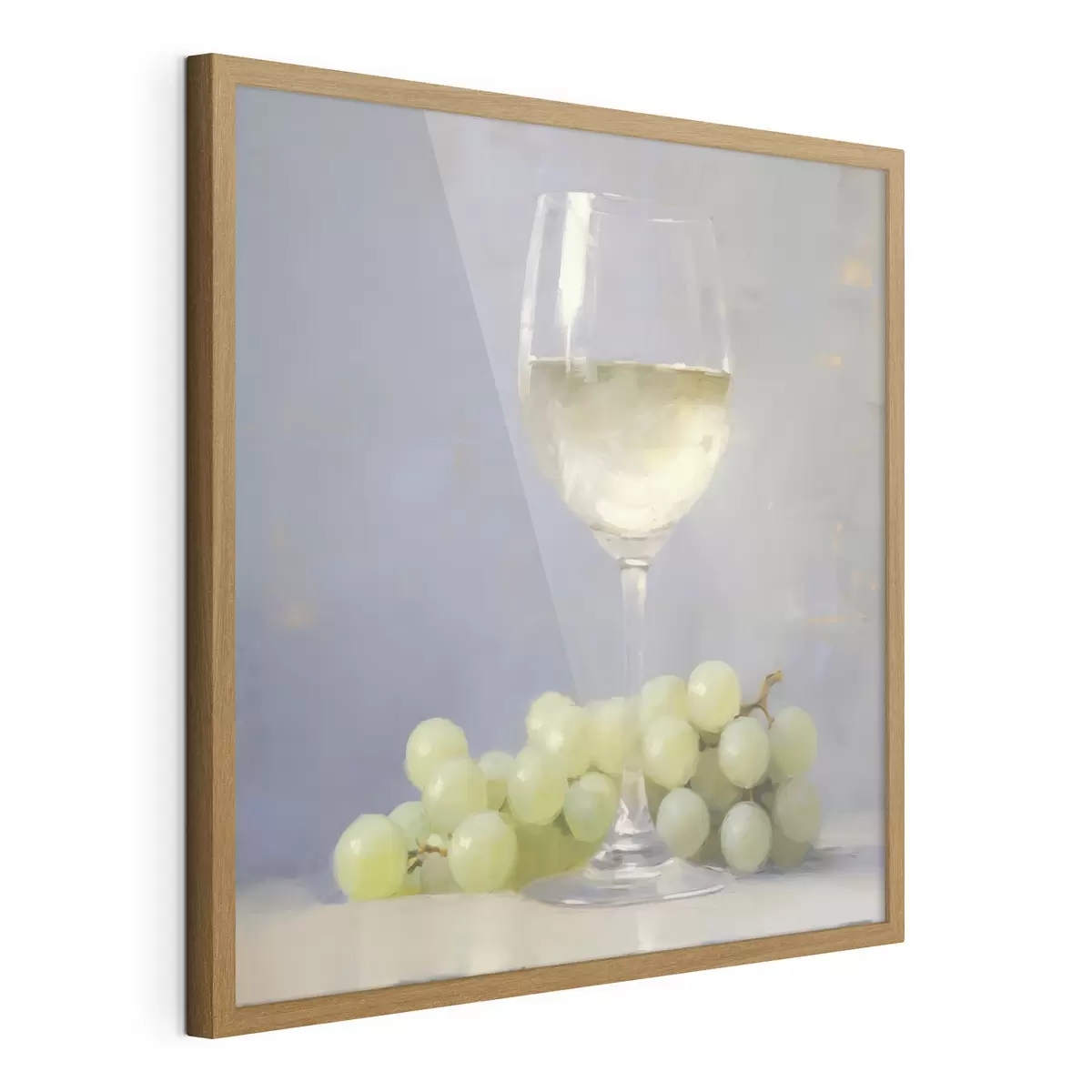 Poster Una copa de vino y unas uvas, una imitación de un cuadro f51136