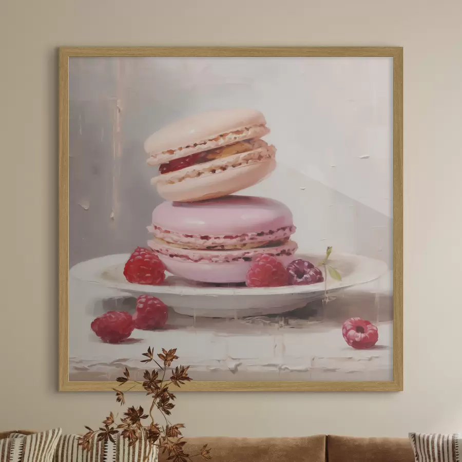 murales de pared Macarrones en un plato, al estilo de un cuadro f51143