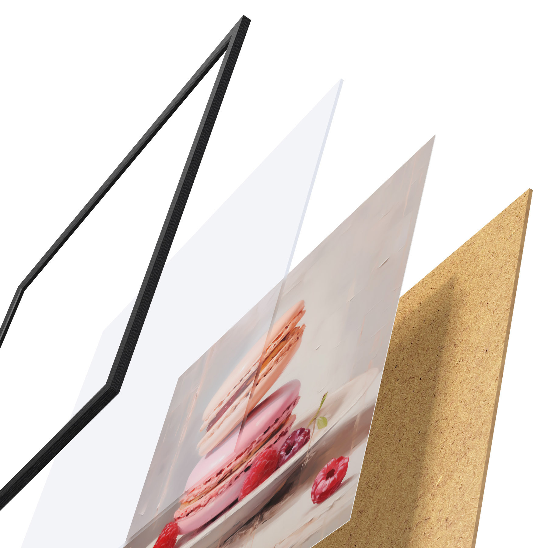 Poster Macarrones en un plato, al estilo de un cuadro f51143