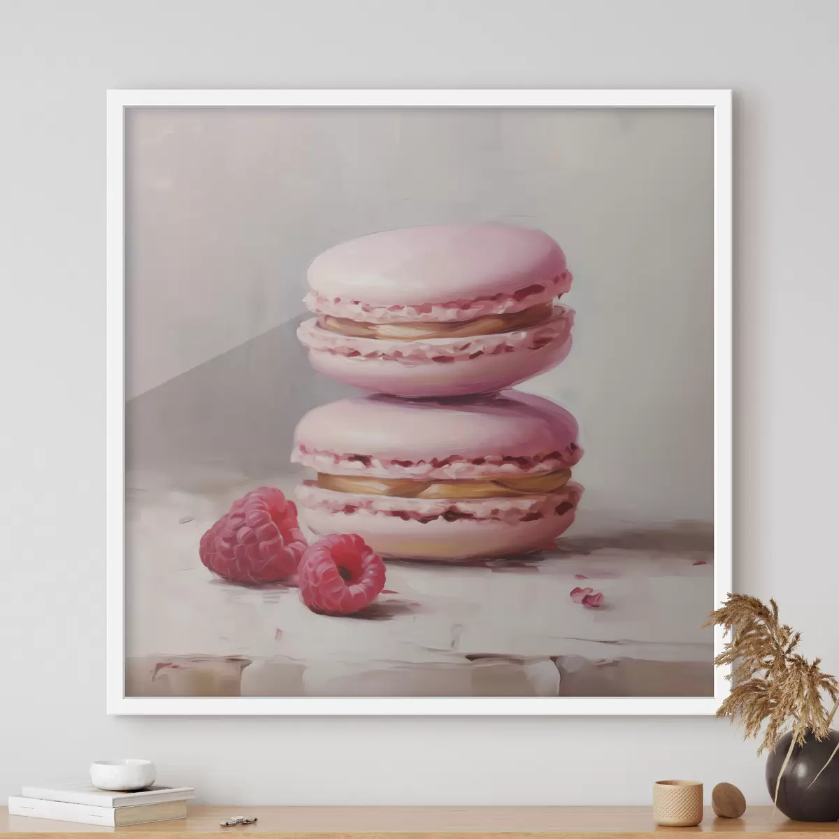 Poster Macarrones y frambuesas, imitación de un cuadro f51144
