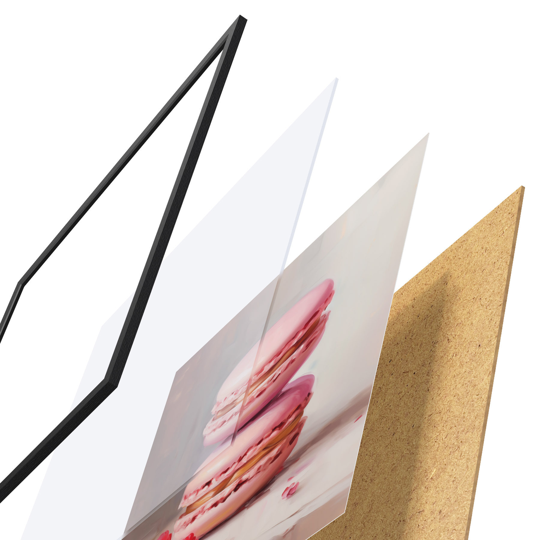 Poster Macarrones y frambuesas, imitación de un cuadro f51144