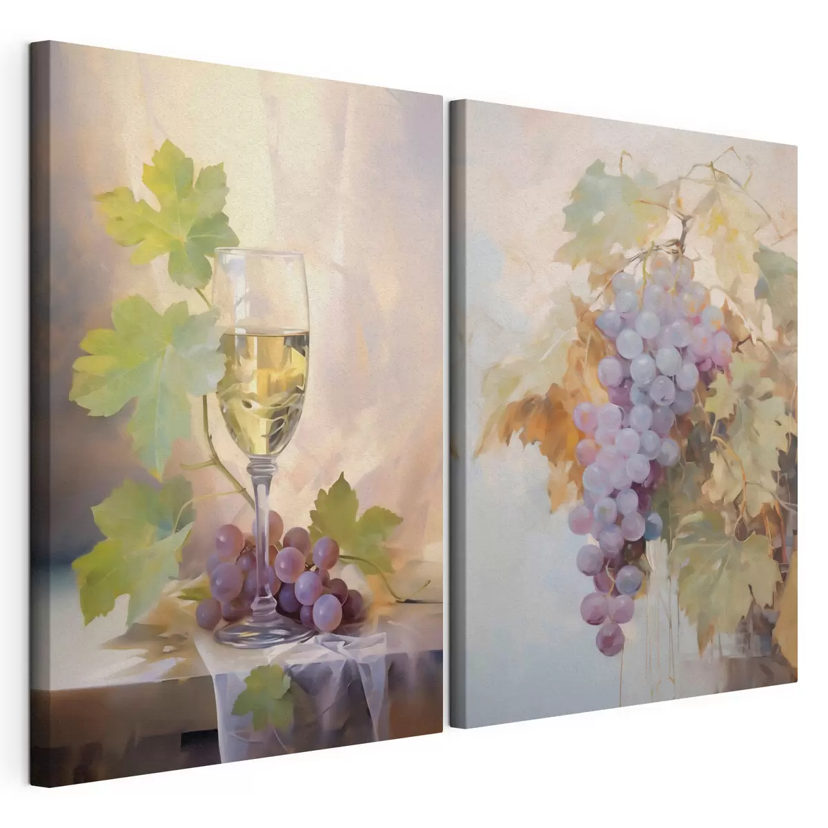 murales de pared Una copa de vino y uvas, pintura de imitación m31093