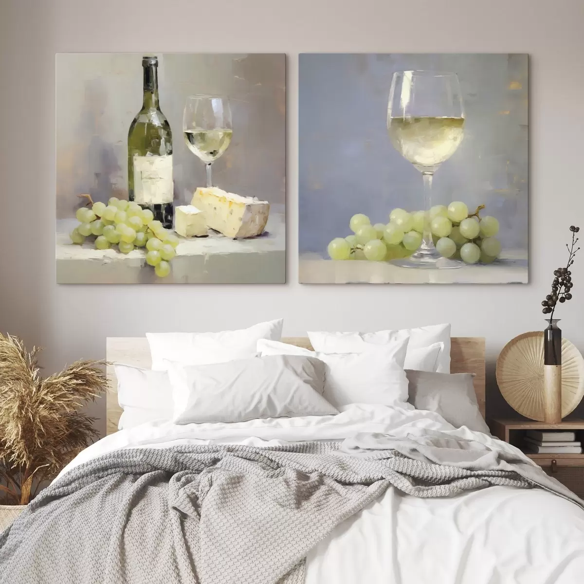 murales de pared Vino y uvas, una imitación de un cuadro m31099