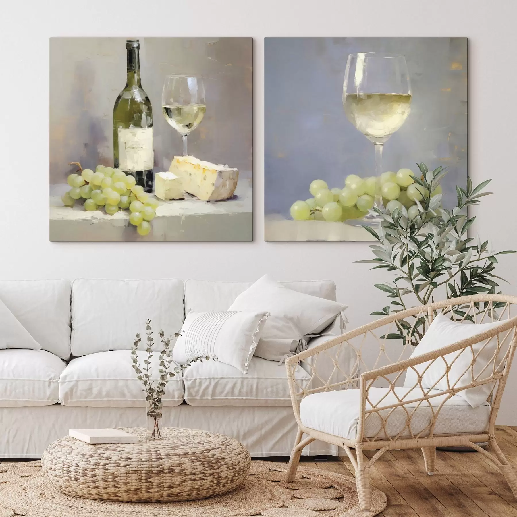 murales de pared Vino y uvas, una imitación de un cuadro m31099