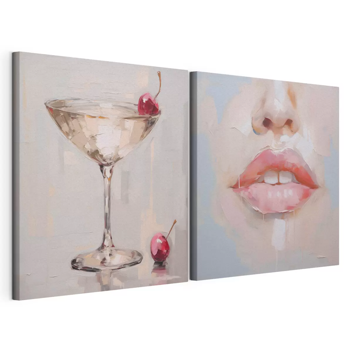 murales de pared Labios y un cóctel, una imitación de un cuadro m31100