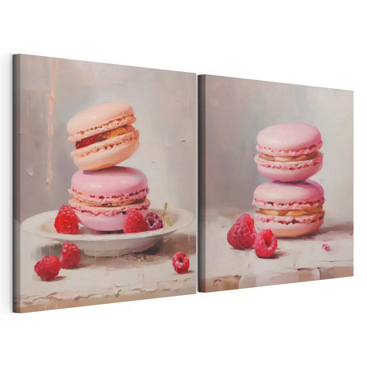 murales de pared Macarrones y frambuesas, imitación de un cuadro m31103