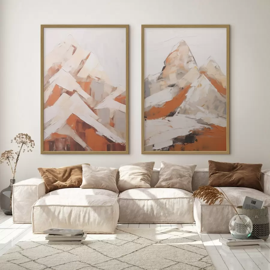 murales de pared Montañas, imitación de un cuadro d31094