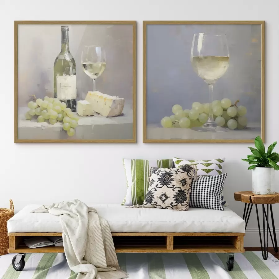 murales de pared Vino y uvas, una imitación de un cuadro d31099