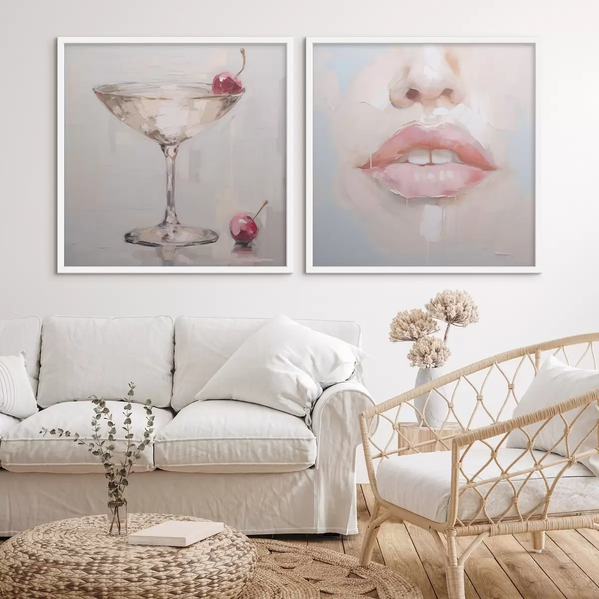 Poster Labios y un cóctel, una imitación de un cuadro d31100