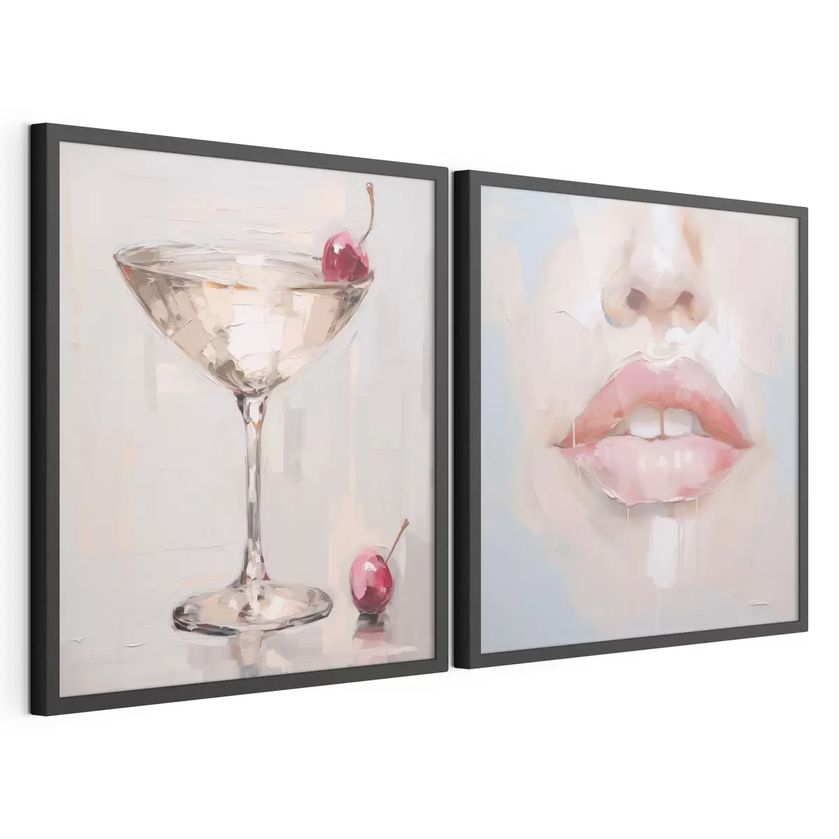 Poster Labios y un cóctel, una imitación de un cuadro d31100