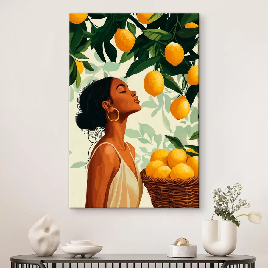 murales de pared Una chica entre limones s51049