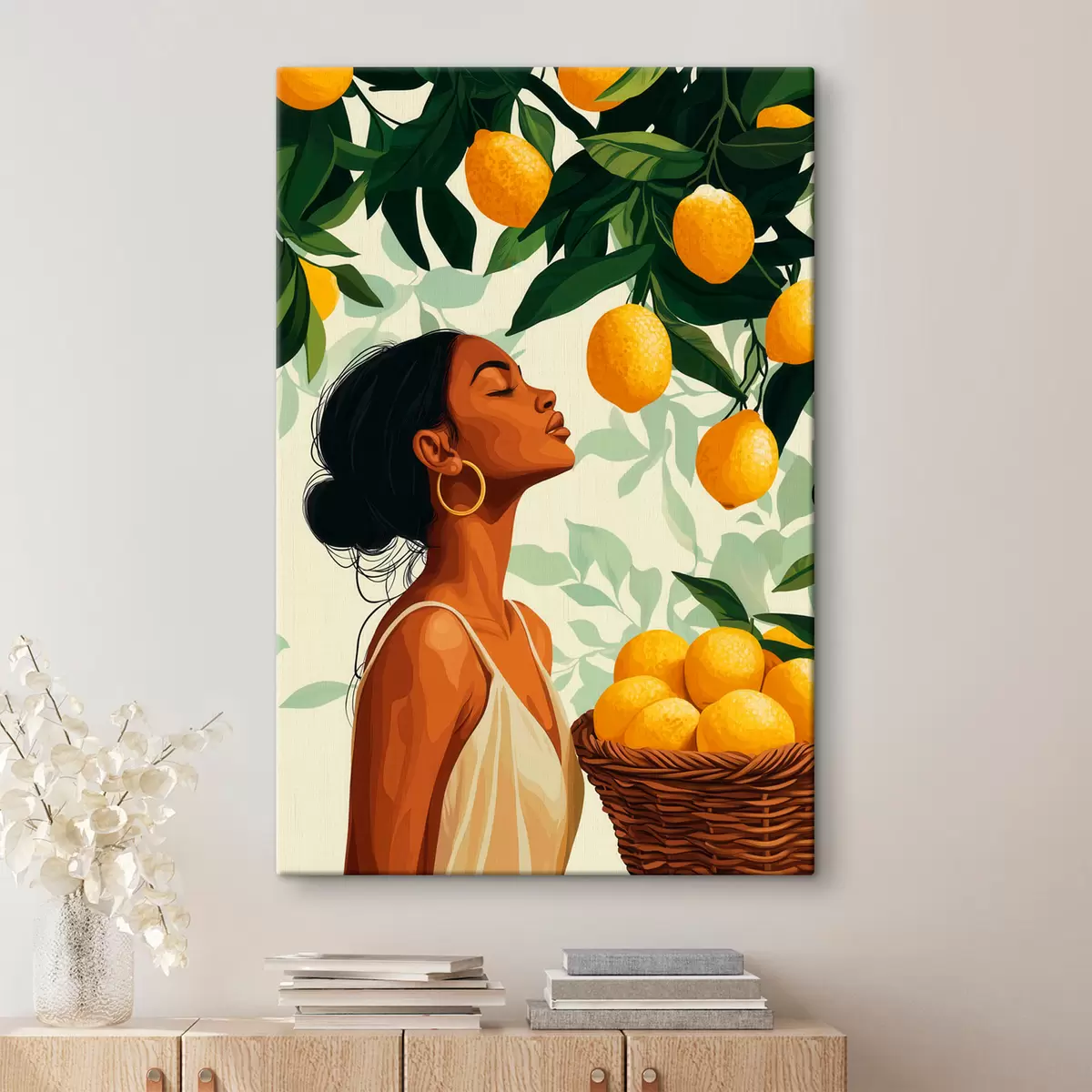 murales de pared Una chica entre limones s51049