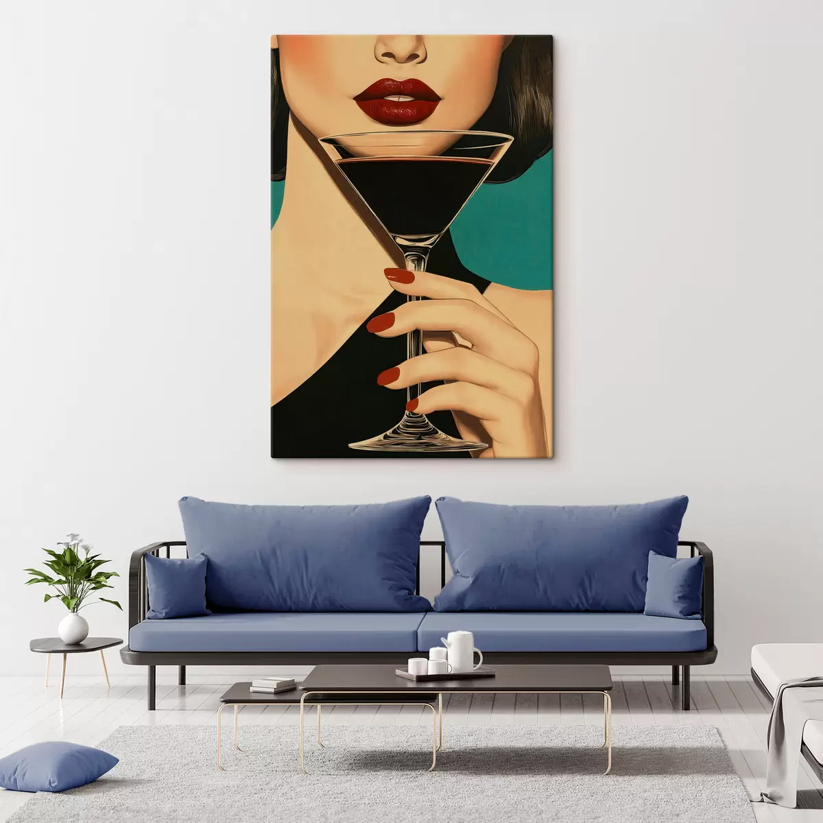 murales de pared Una chica con un vaso s51052