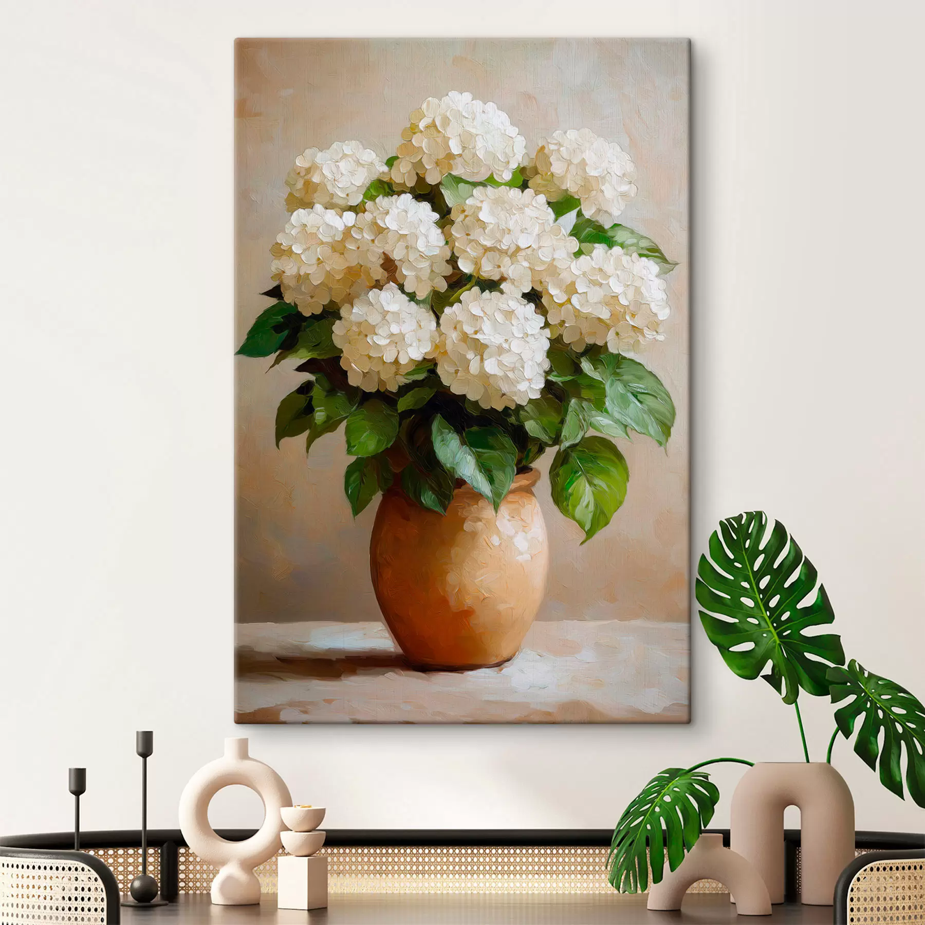 murales de pared hortensias blancas s51062