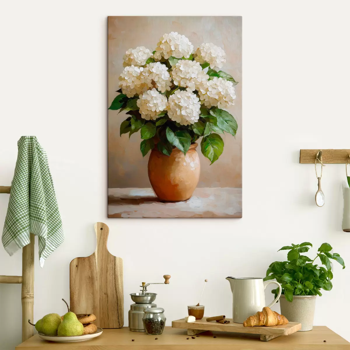 murales de pared hortensias blancas s51062