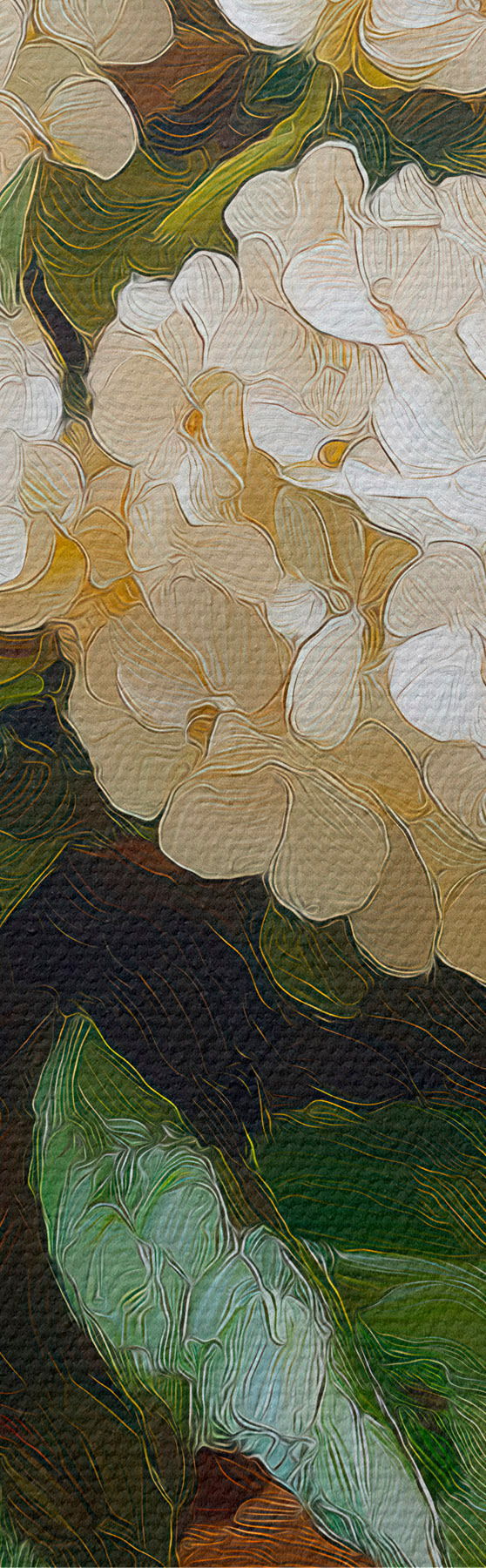 murales de pared hortensias blancas s51062