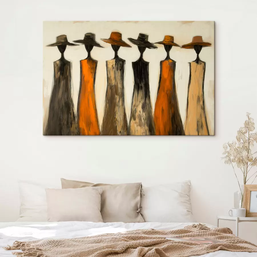murales de pared Siluetas con sombreros s51064