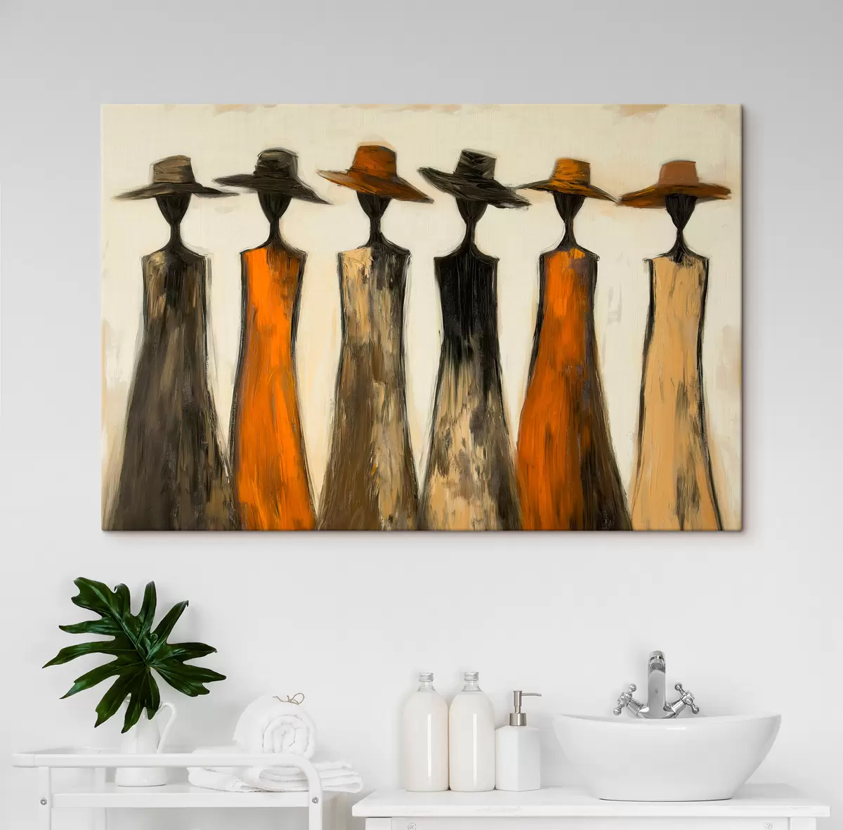 murales de pared Siluetas con sombreros s51064
