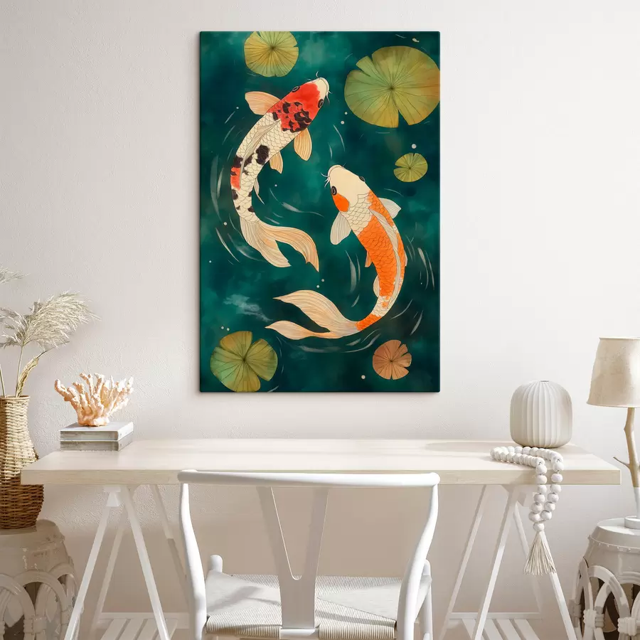 murales de pared Koi orientales s51076