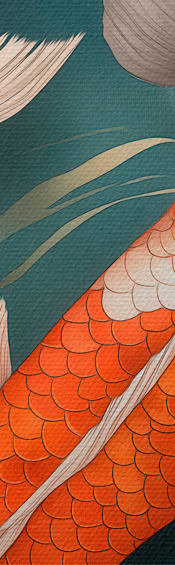murales de pared Koi orientales s51077