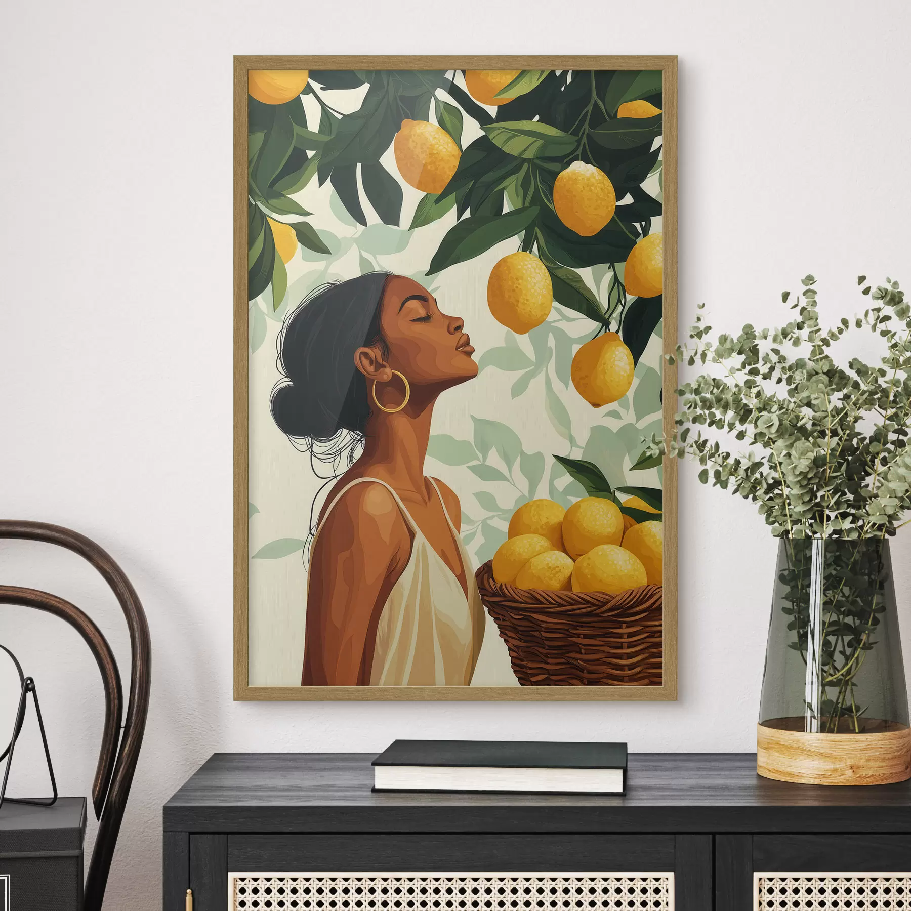 murales de pared Una chica entre limones f51049