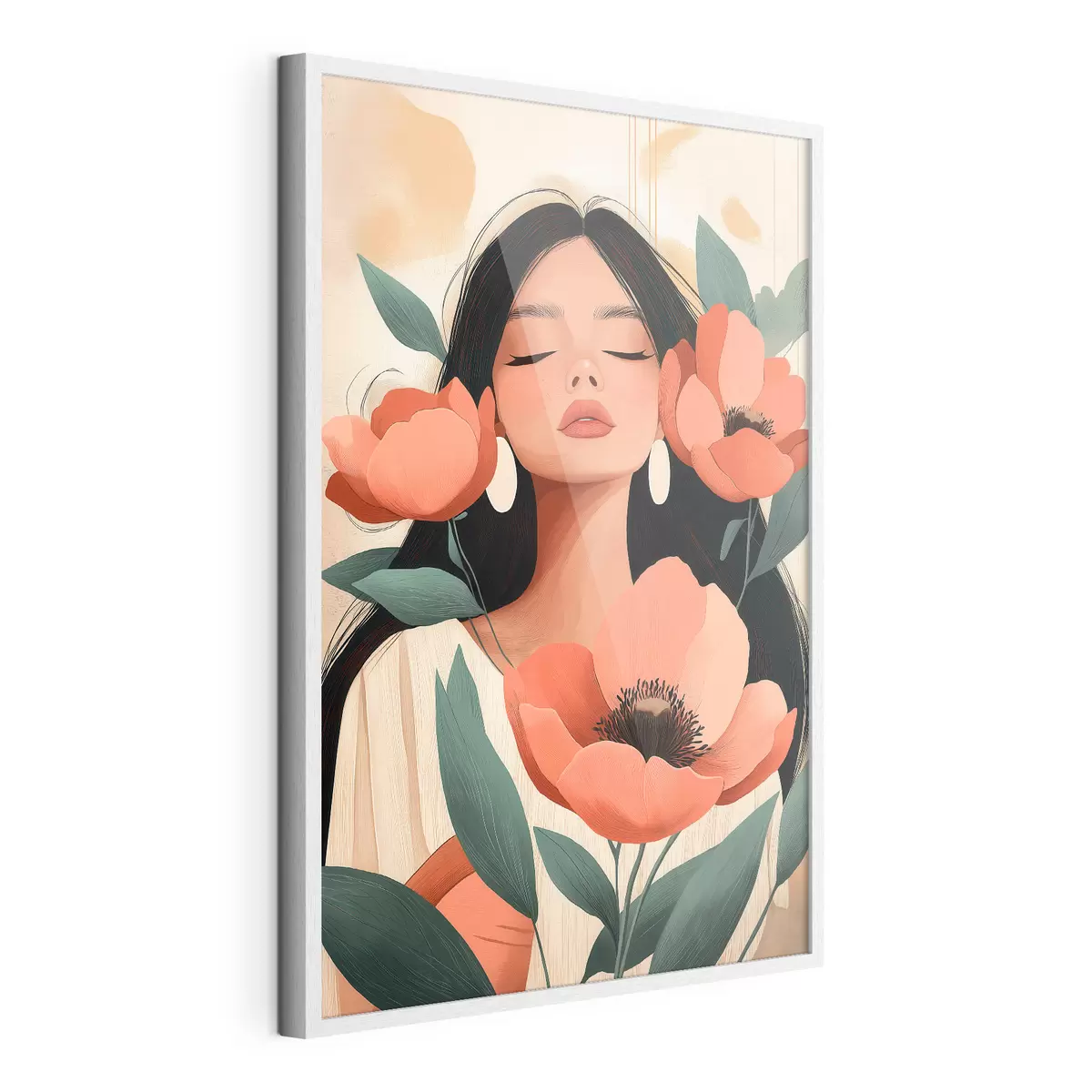 Poster Una chica con amapolas f51050