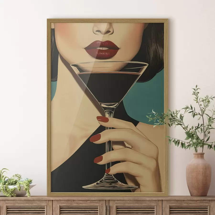 murales de pared Una chica con un vaso f51052