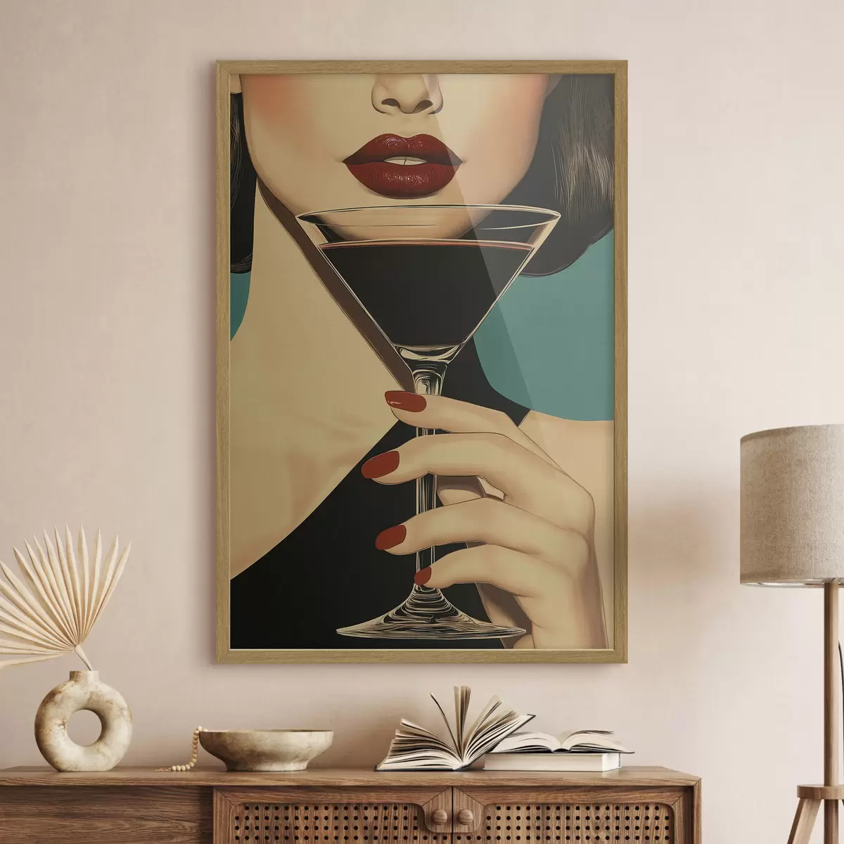 Poster Una chica con un vaso f51052