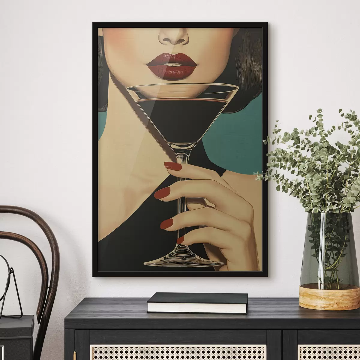 Poster Una chica con un vaso f51052