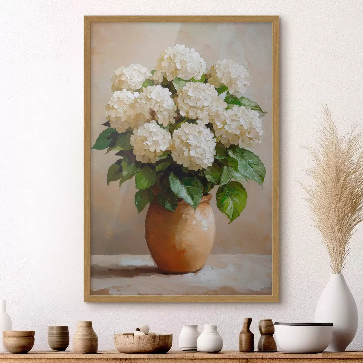 Poster hortensias blancas f51062