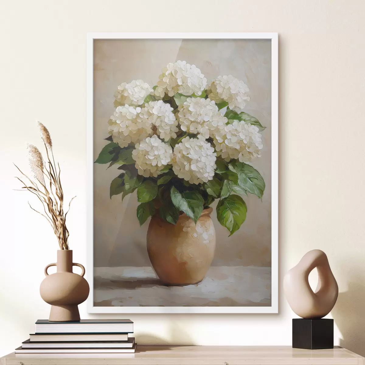 Poster hortensias blancas f51062