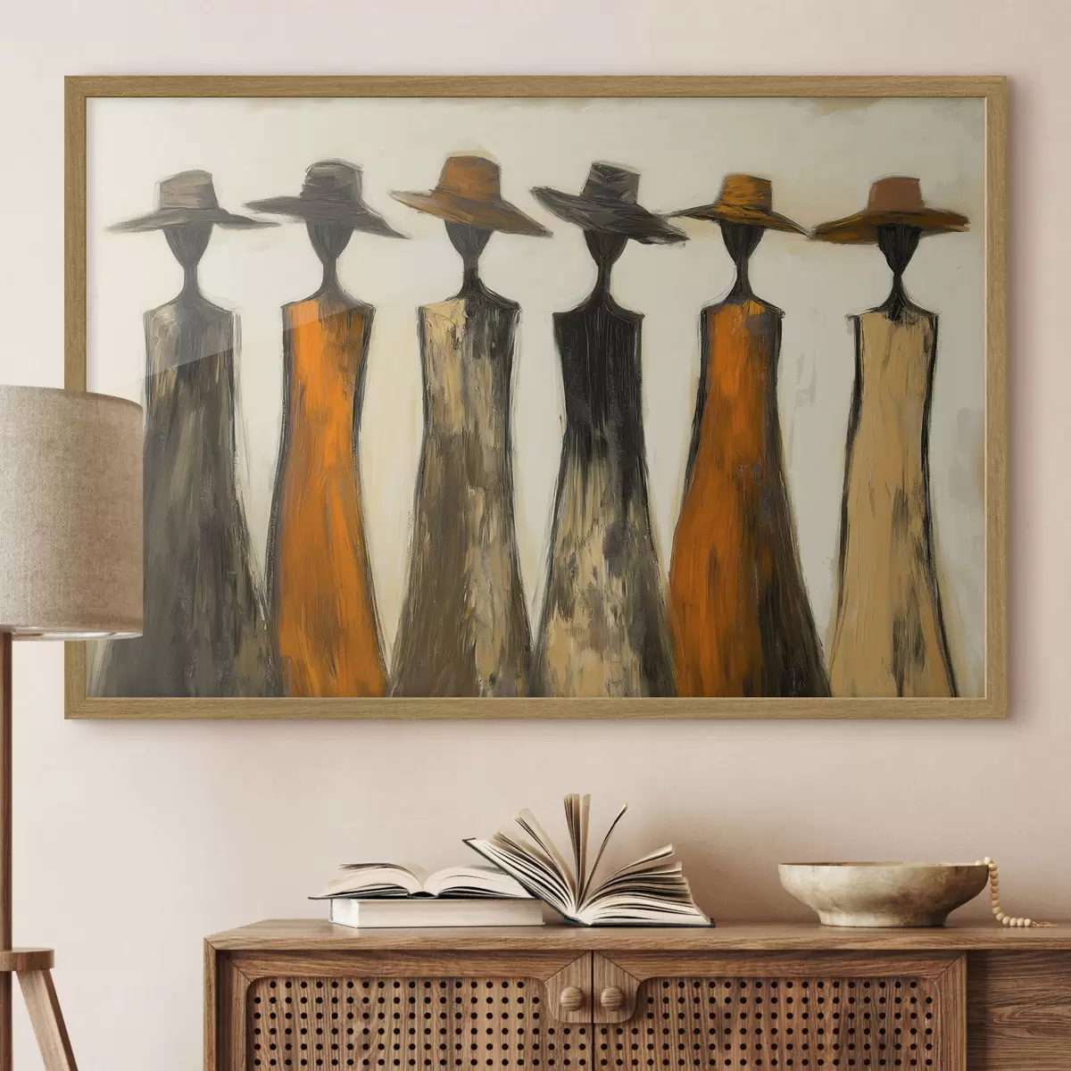 Poster Siluetas con sombreros f51064