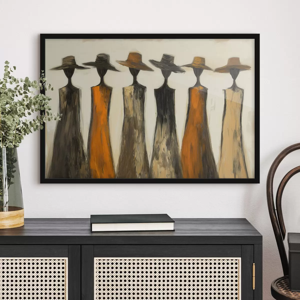 Poster Siluetas con sombreros f51064