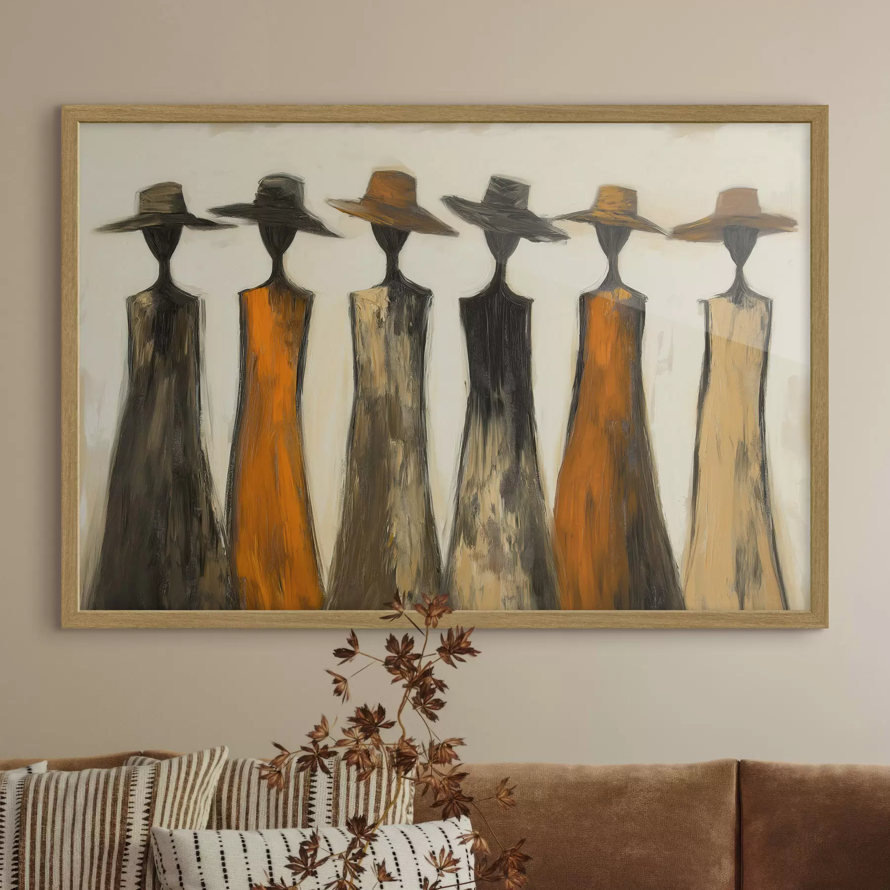 murales de pared Siluetas con sombreros f51064