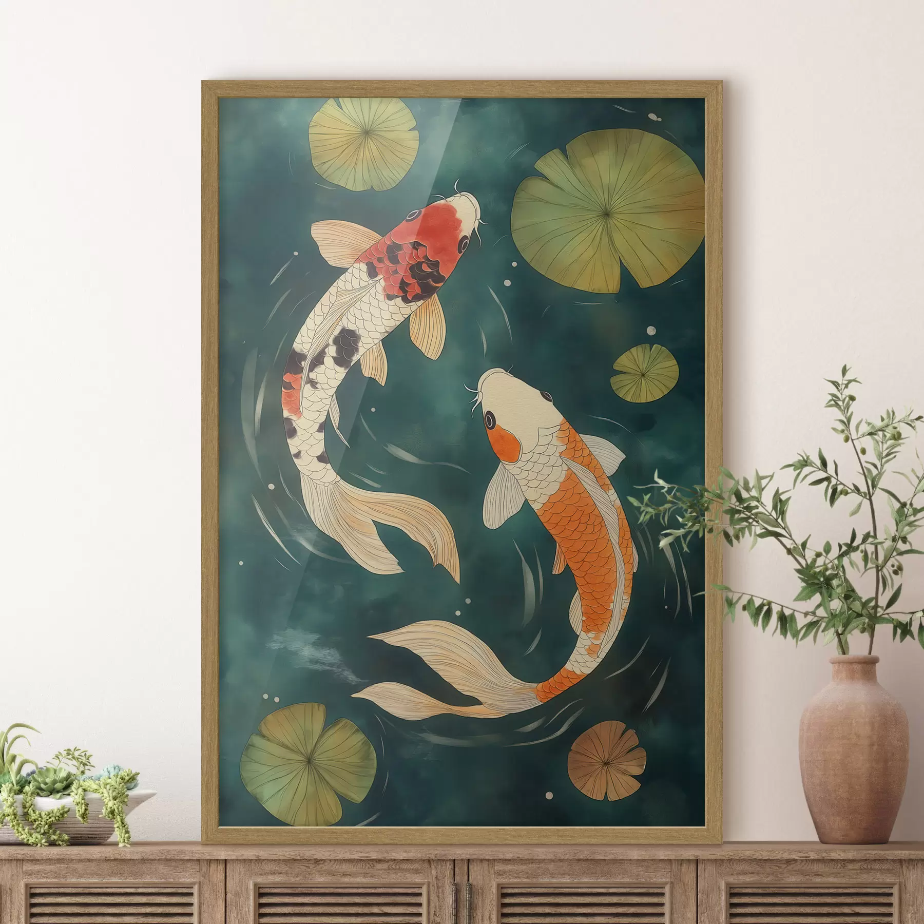 murales de pared Koi orientales f51076