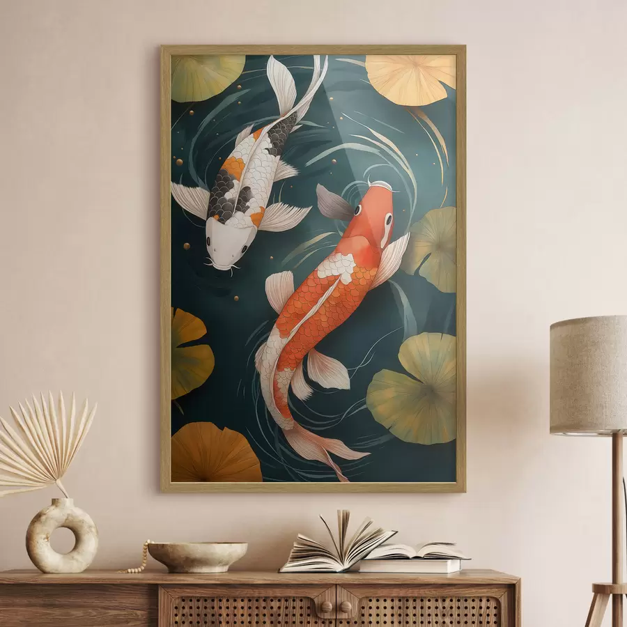 murales de pared Koi orientales f51077
