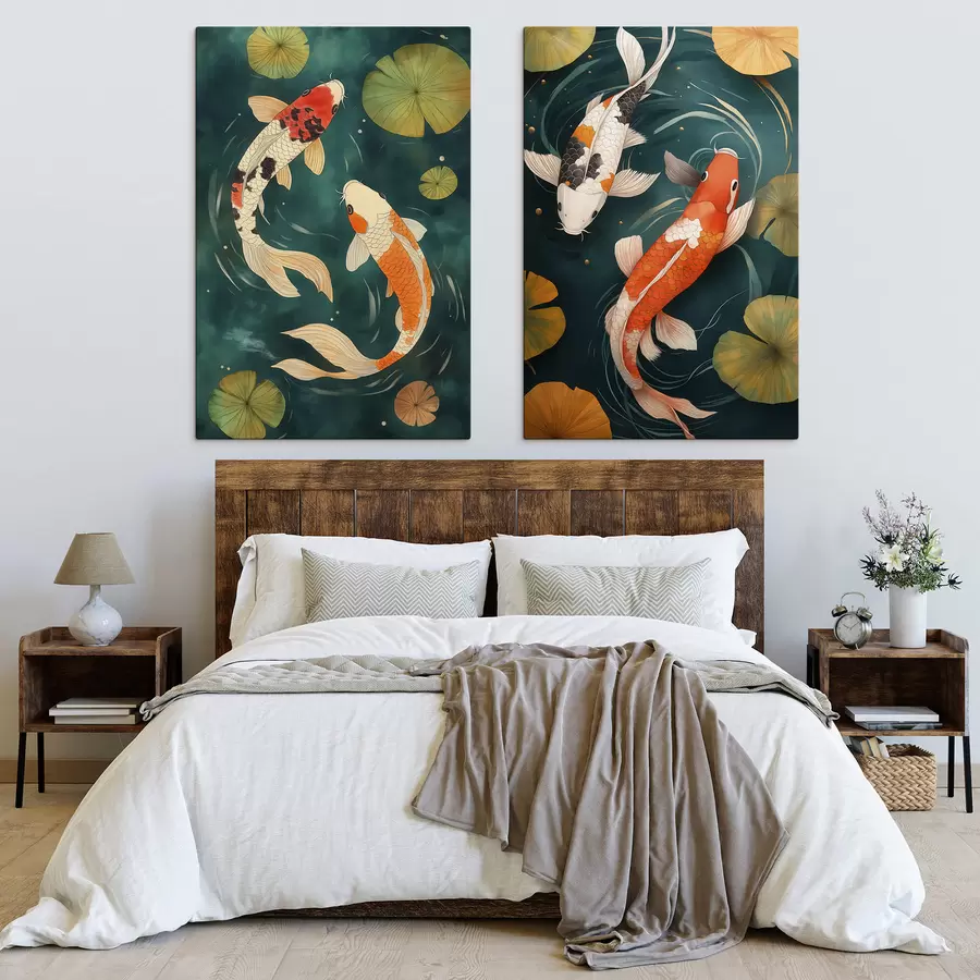 murales de pared Koi orientales m31087