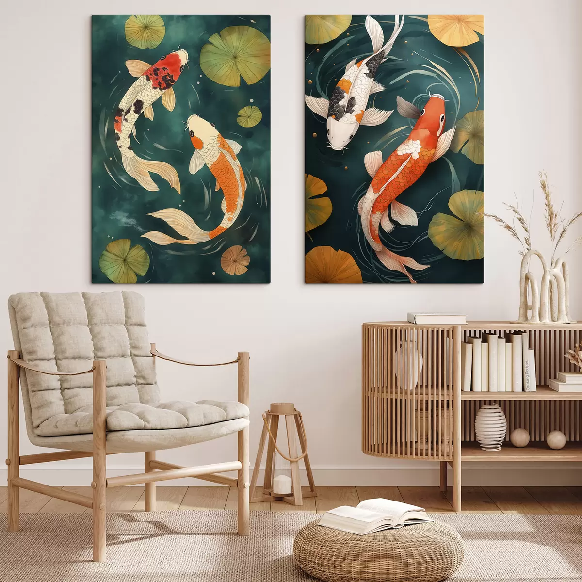 murales de pared Koi orientales m31087