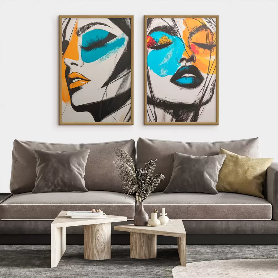 murales de pared Rostros pintados d31083