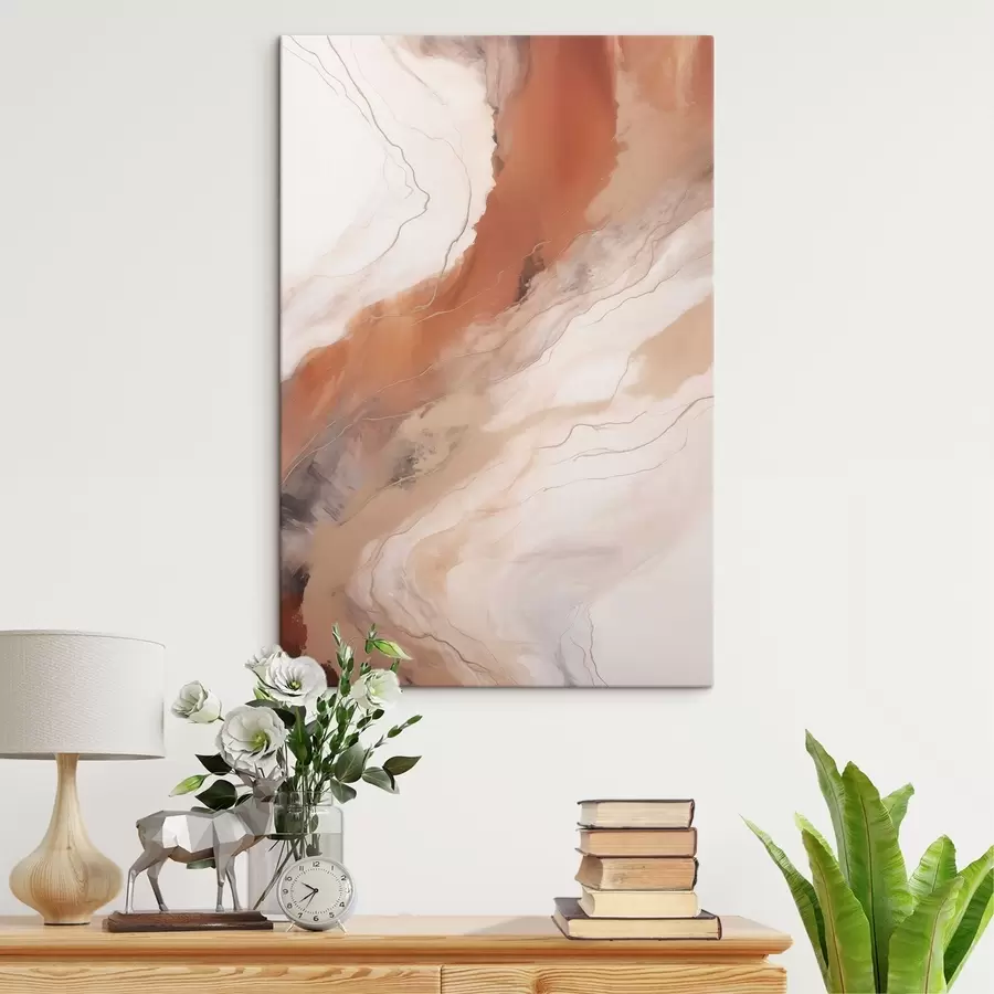 murales de pared Olas de arte fluido en tonos terracota cálidos s51085