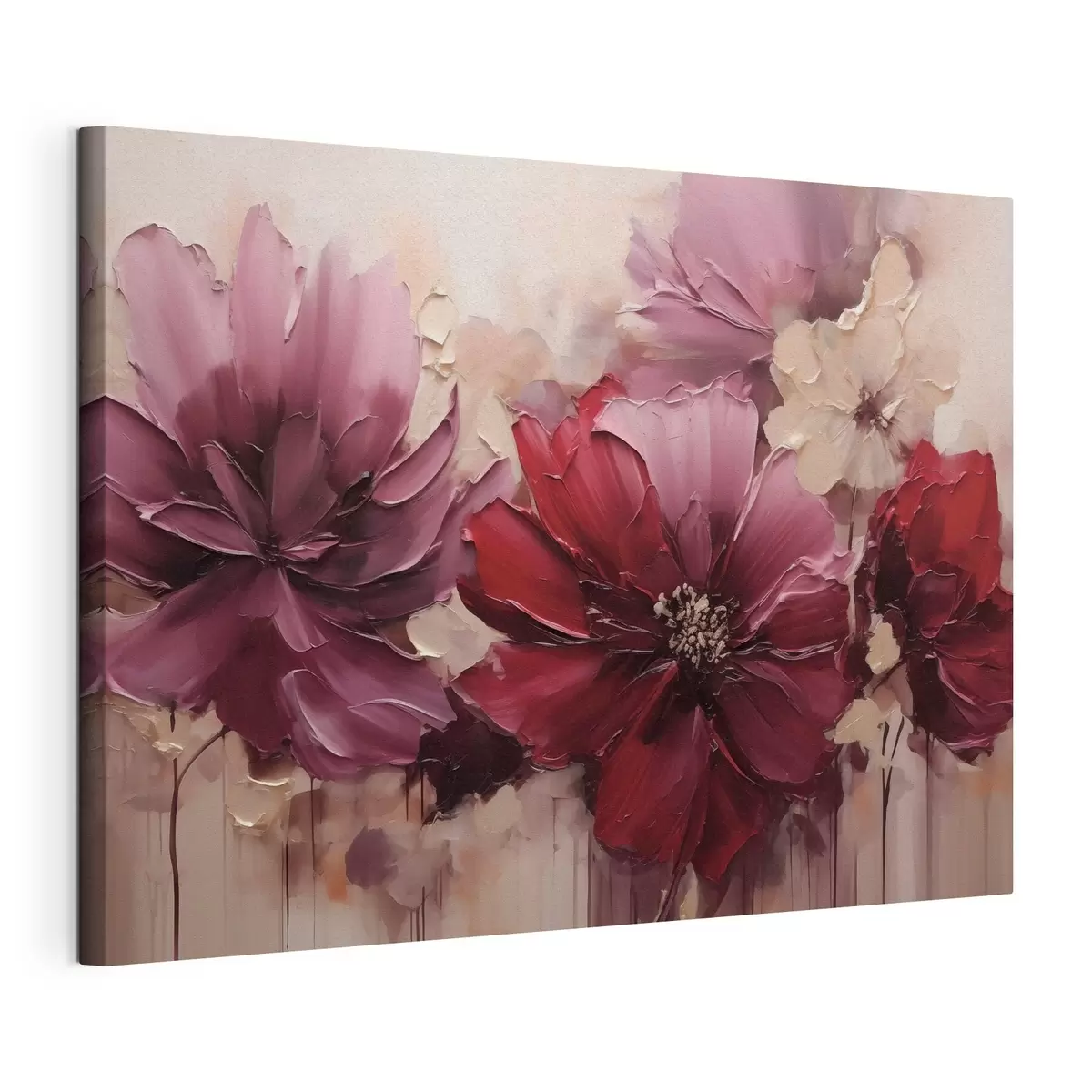 murales de pared Dalias de color burdeos intenso y color polvo s51086
