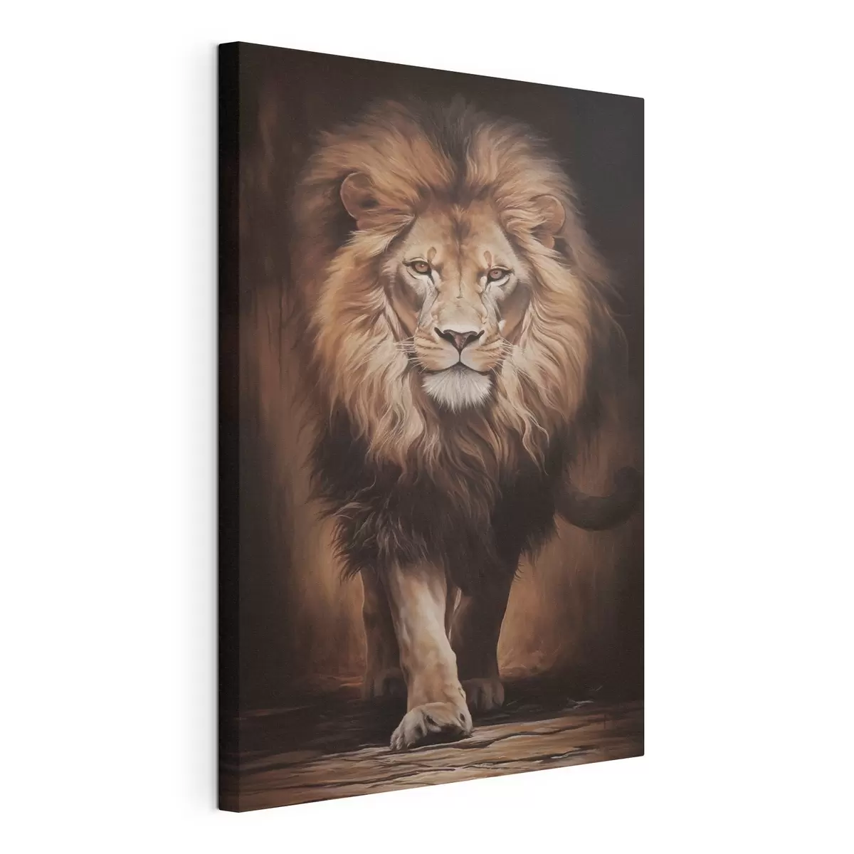 murales de pared Majestuoso león en un interior oscuro s51087