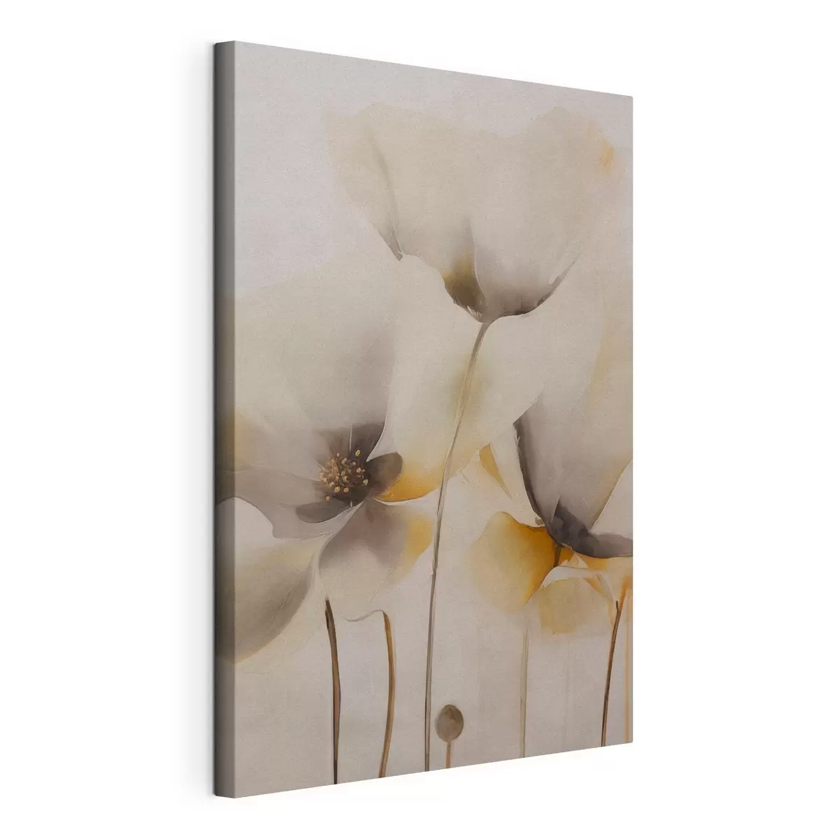 murales de pared Amapolas etéreas en tonos beige s51090
