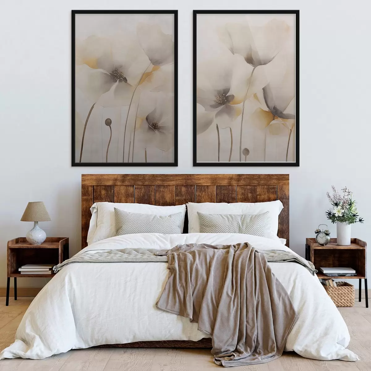 Poster Amapolas etéreas en tonos pastel d31090
