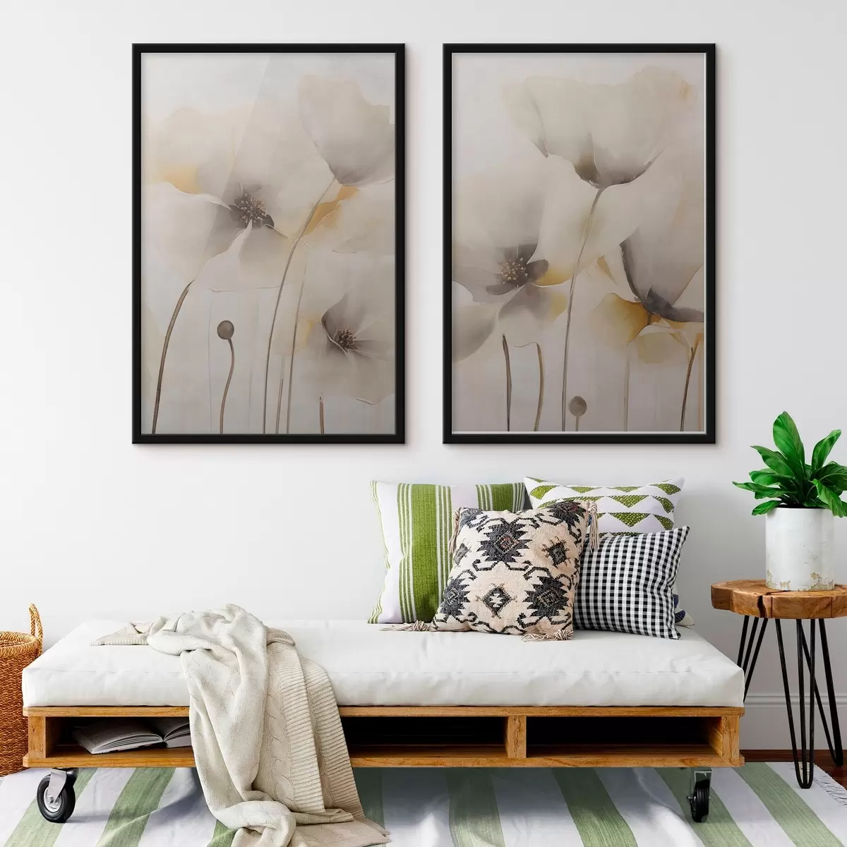 Poster Amapolas etéreas en tonos pastel d31090