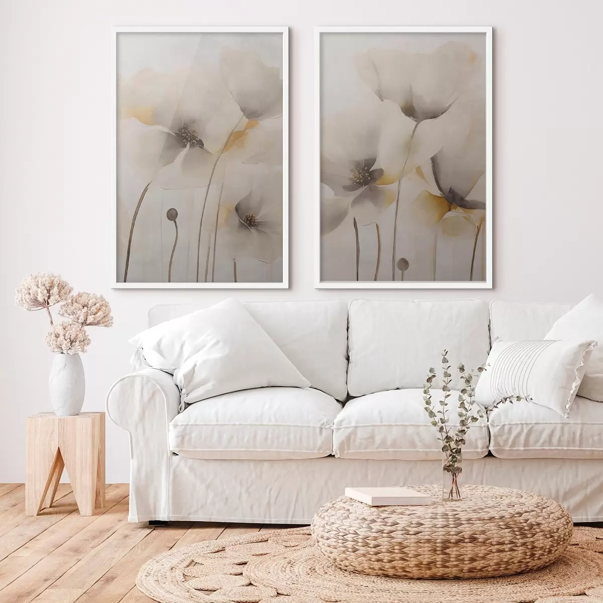 Poster Amapolas etéreas en tonos pastel d31090