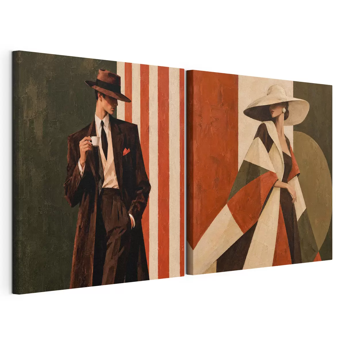murales de pared Un dúo elegante en colores llamativos m31116