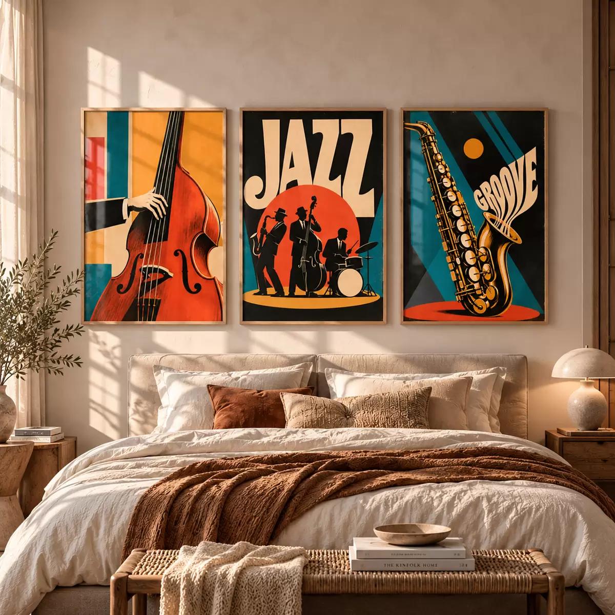 Poster Temas musicales vintage en colores vivos d31115